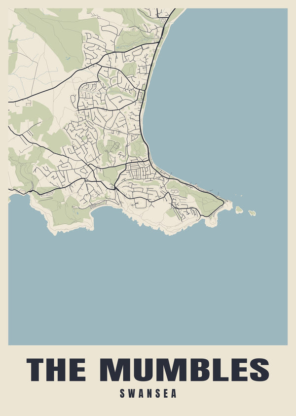 The Mumbles Street Map Poster
