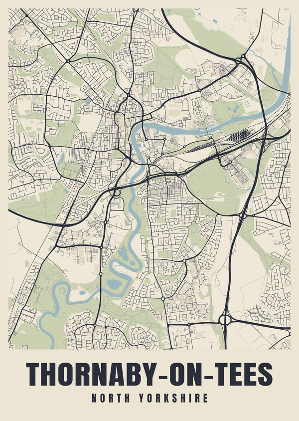 Thornaby-on-Tees Street Map Poster