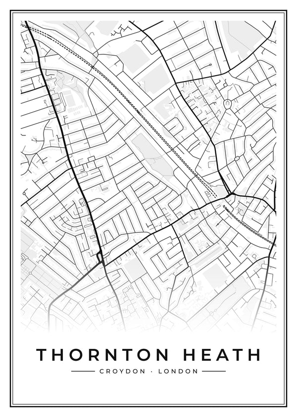Thornton Heath Street Map Poster
