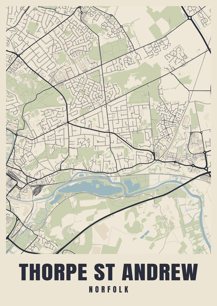 Thorpe St Andrew Street Map Poster