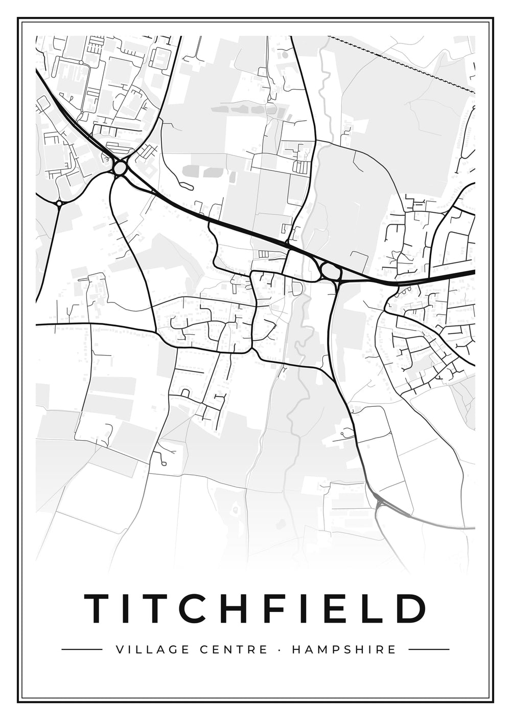Titchfield Village Centre Street Map Poster