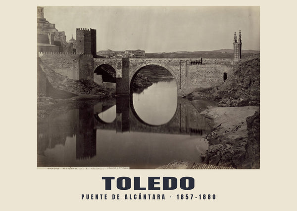 Puente de Alcántara, Toledo — 1857–1880 · Historyczny wydruk fotograficzny