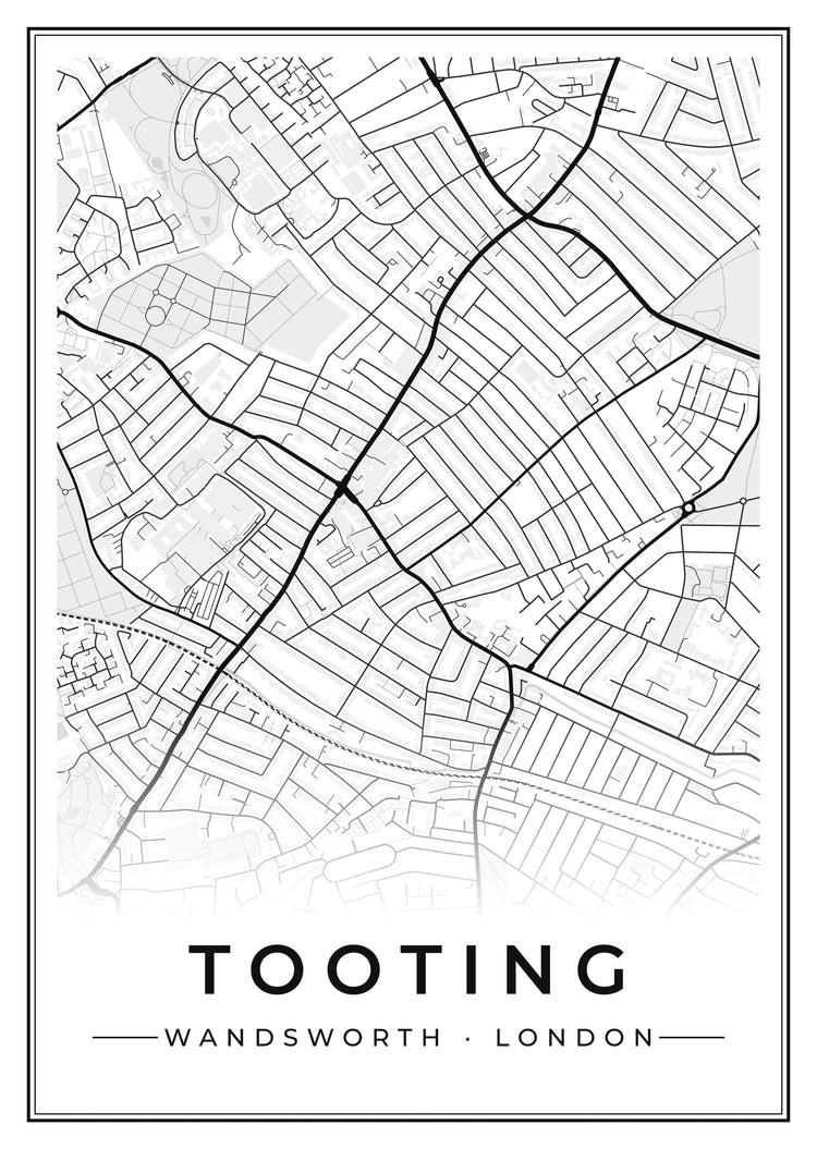 Tooting Street Map Poster