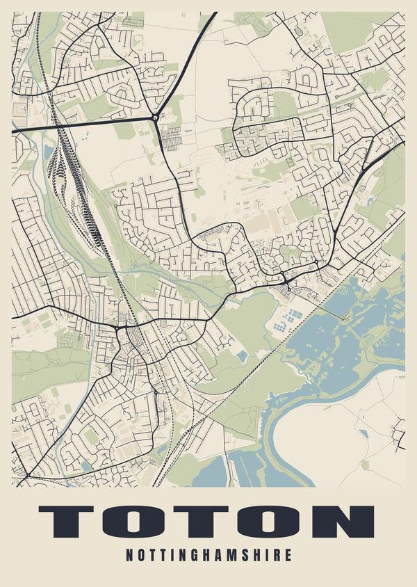 Toton Street Map Poster