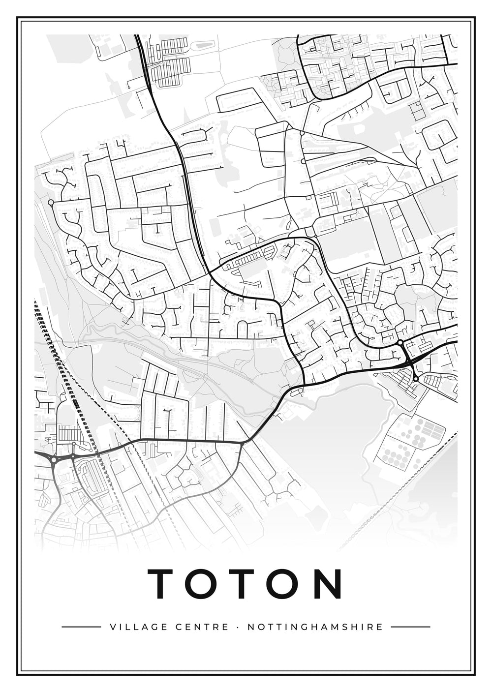 Toton Village Centre Street Map Poster