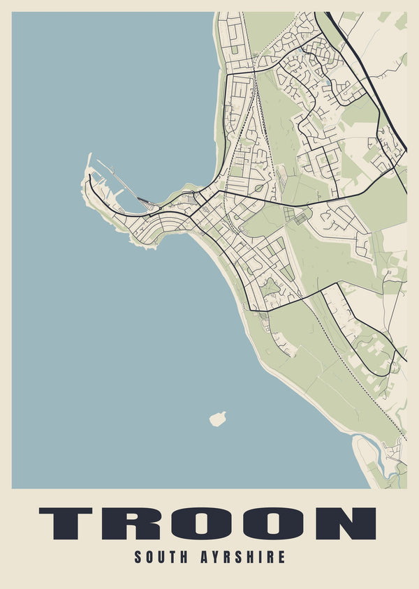 Troon Street Map Poster