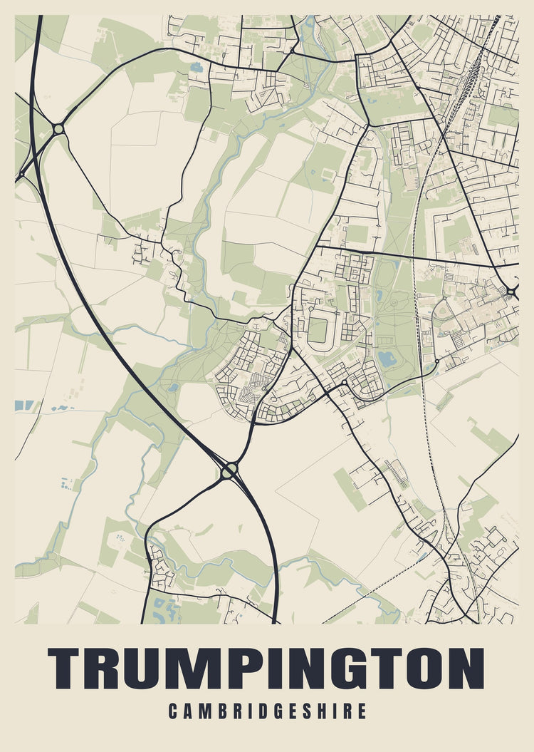 Trumpington Street Map Poster