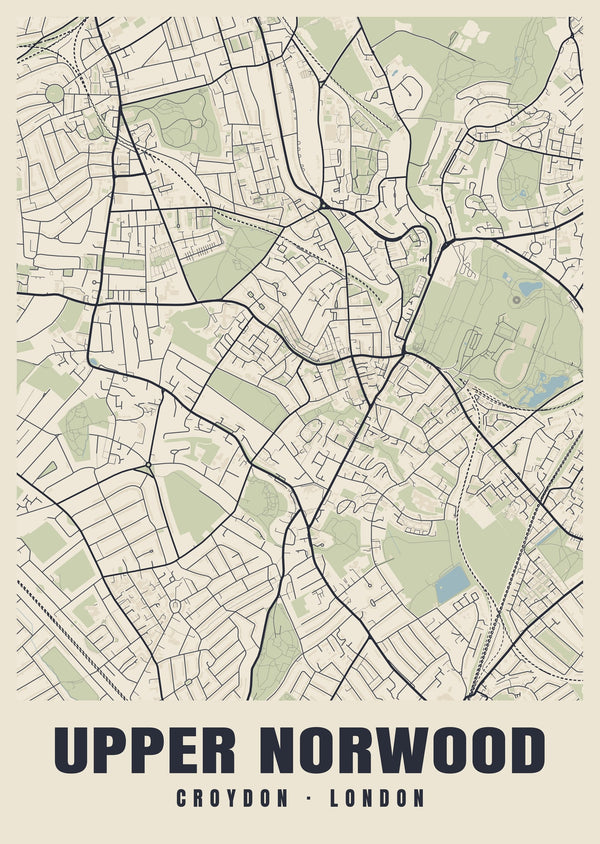 Upper Norwood Heritage Street Map Poster