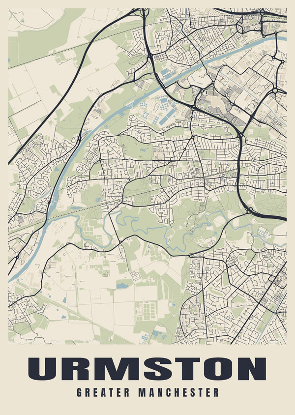 Urmston Street Map Poster