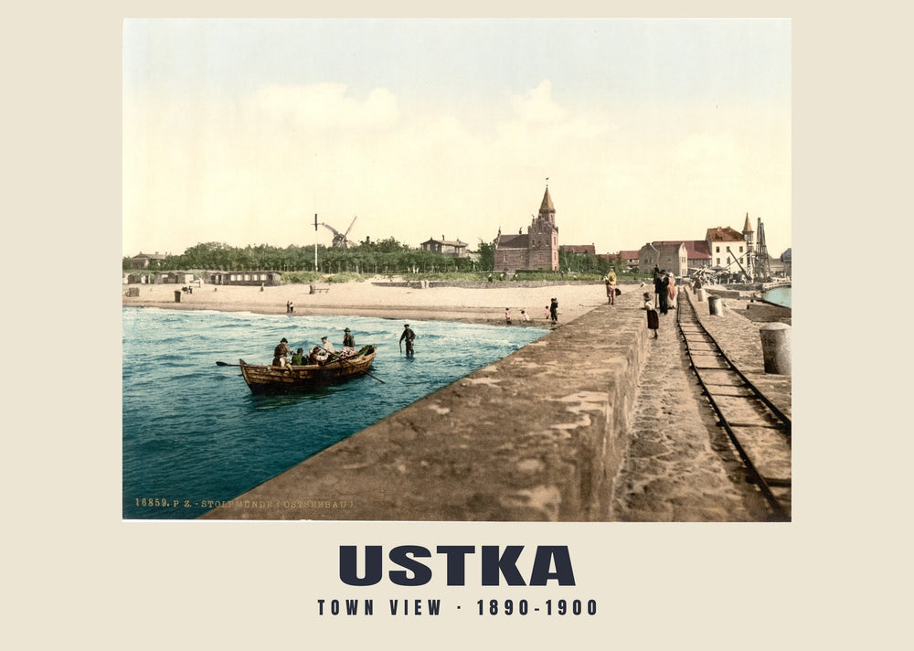 Stadsgezicht, Ustka — 1890–1900 · Historische fotochroomprint