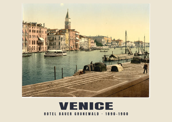 Hotel Bauer Grunewald, Venezia — 1890–1900 · Stampa di fotocromo d’epoca