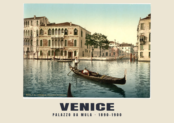 Palazzo da Mula, Venezia — 1890–1900 · Stampa di fotocromo d’epoca