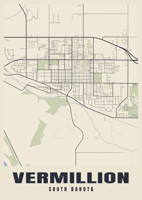 Vermillion Street Map Poster