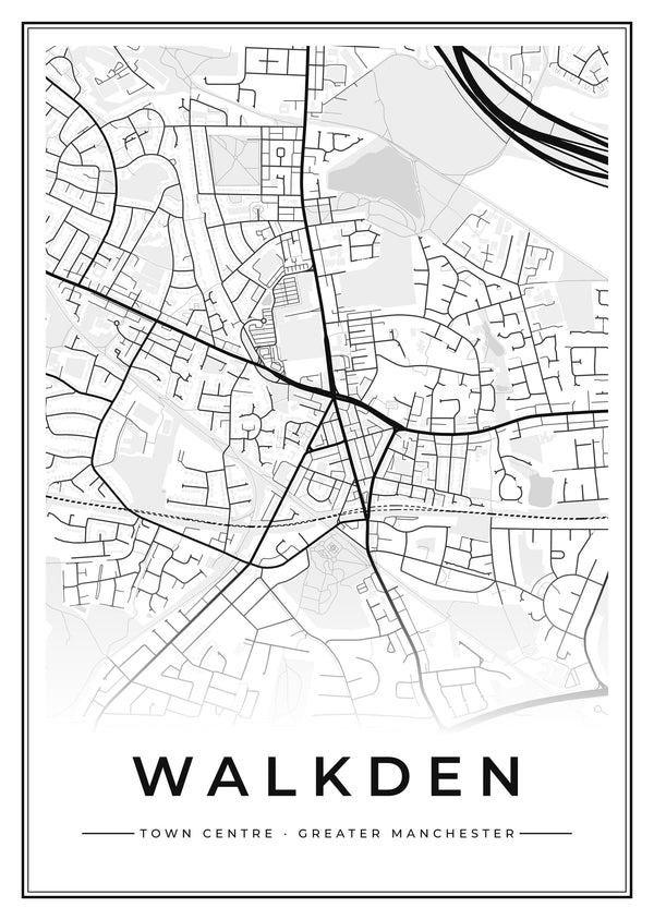 Walkden Town Centre Street Map Poster