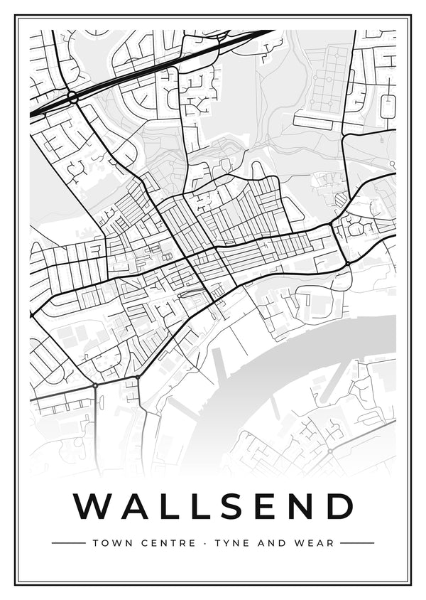 Wallsend Town Centre Street Map Poster