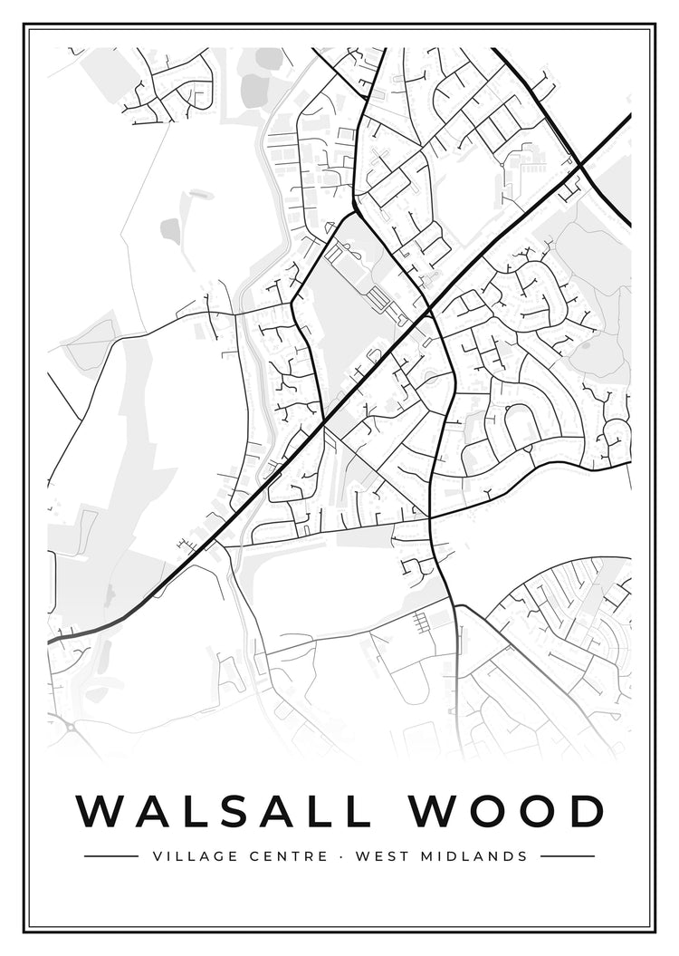 Walsall Wood Village Centre Street Map Poster