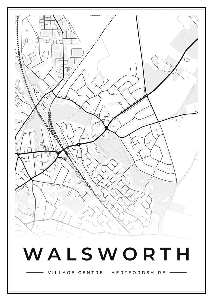Walsworth Village Centre Street Map Poster