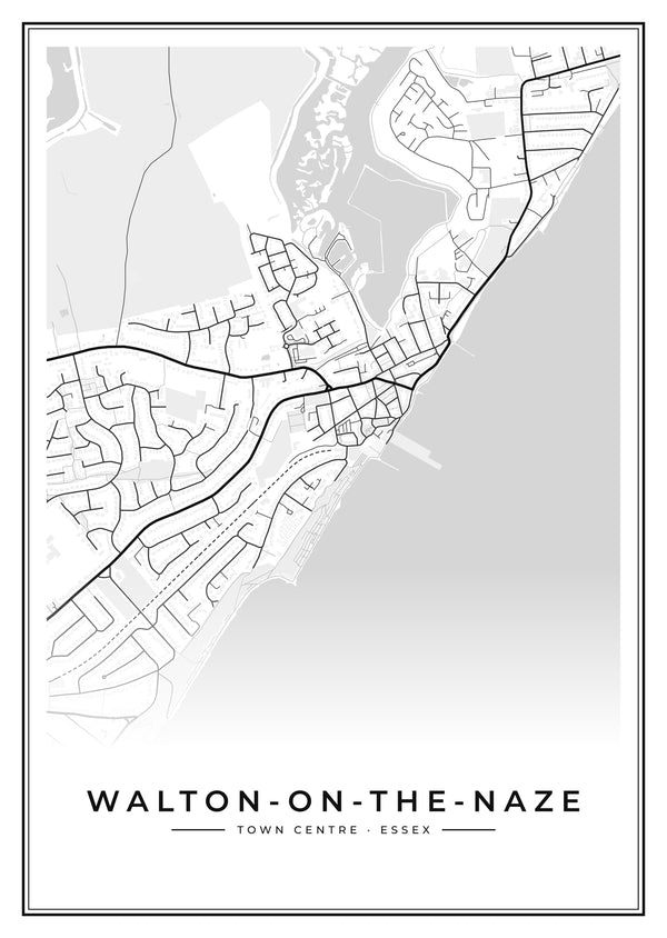 Walton-on-the-Naze Town Centre Street Map Poster