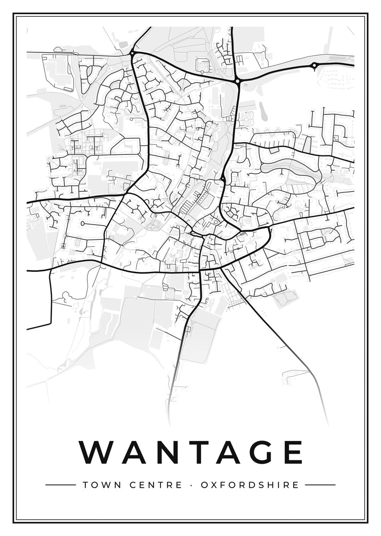 Wantage Town Centre Street Map Poster