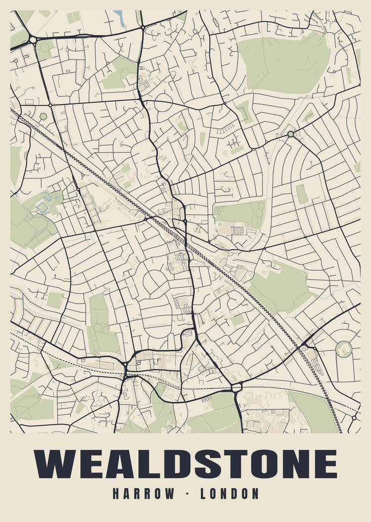 Wealdstone Heritage Street Map Poster