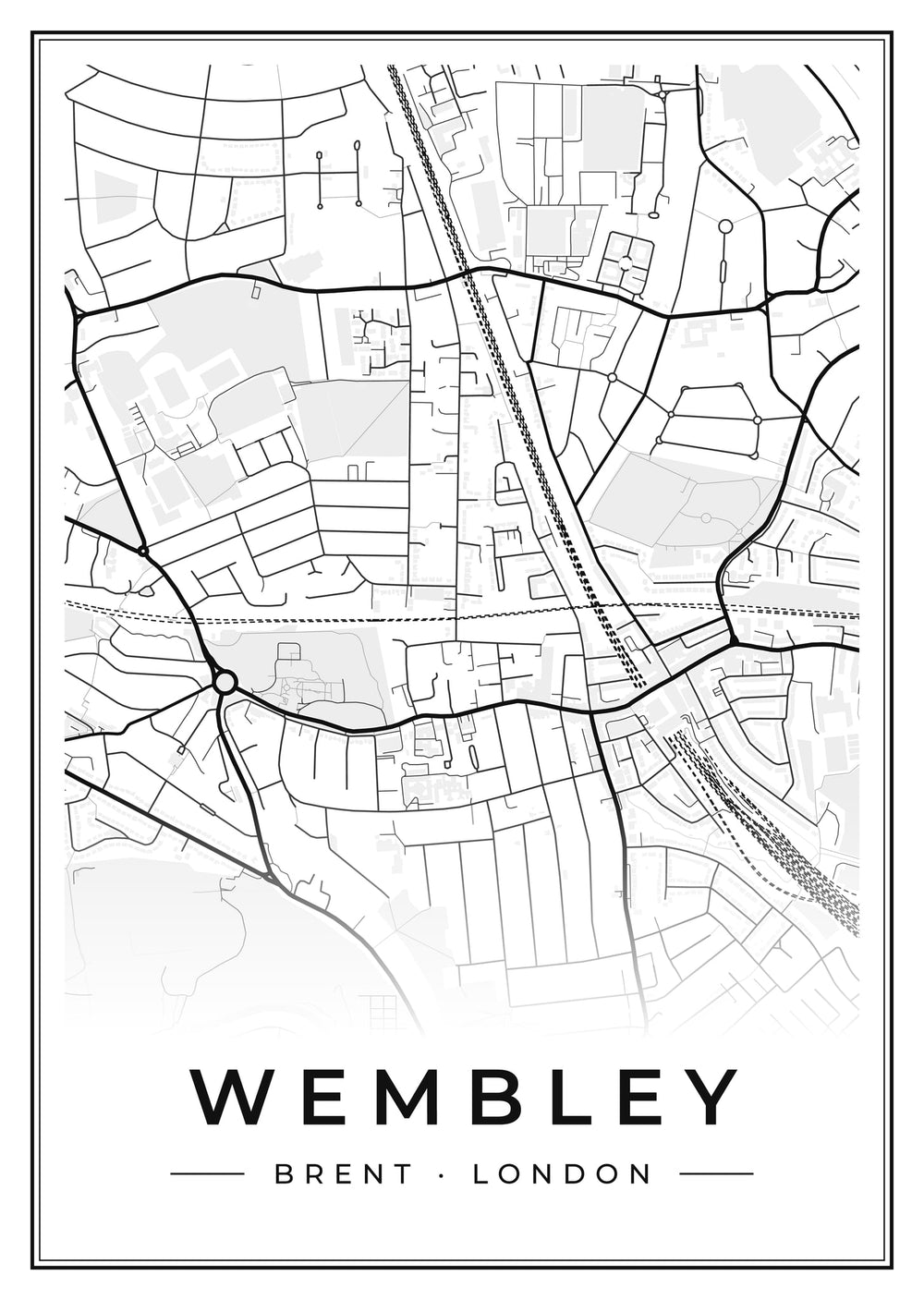 Wembley Street Map Poster