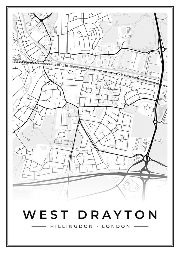 West Drayton Street Map Poster