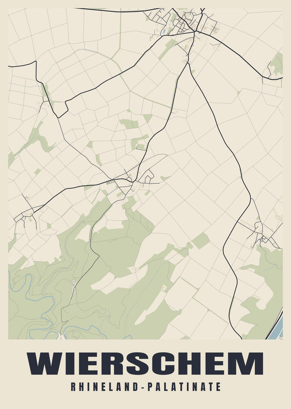 Wierschem Street Map Poster