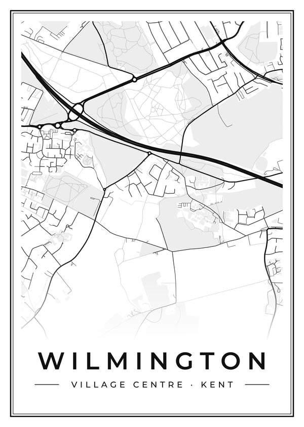 Wilmington Village Centre Street Map Poster