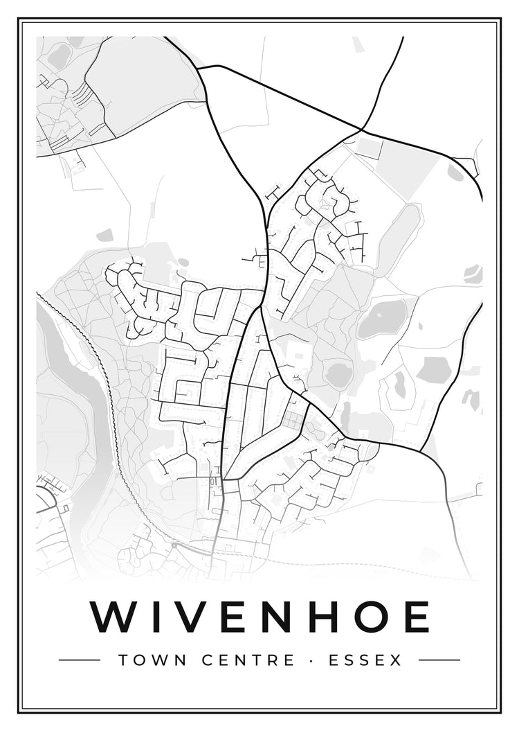 Wivenhoe Town Centre Street Map Poster