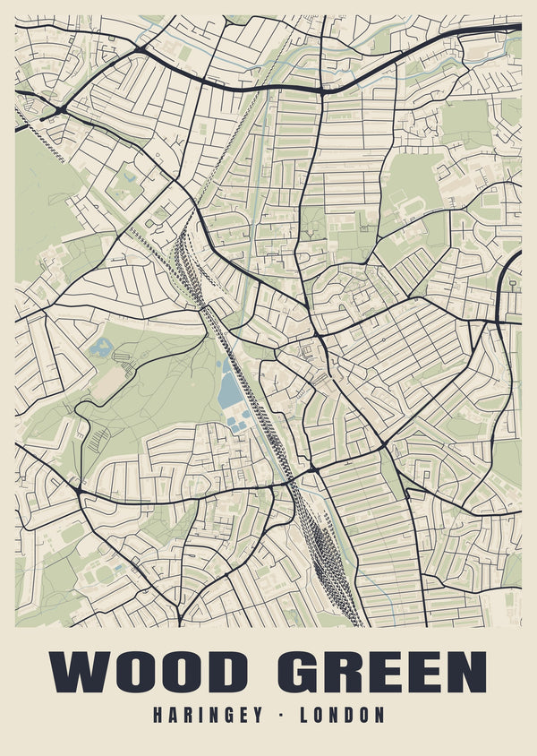 Wood Green Heritage Street Map Poster
