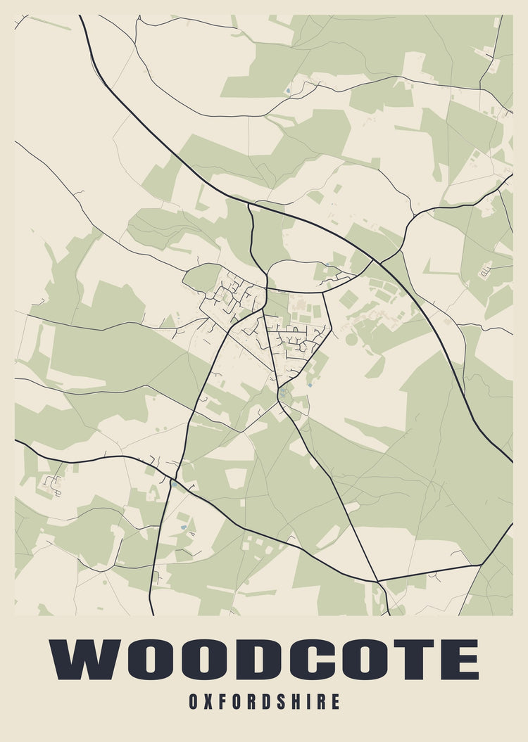 Woodcote Street Map Poster
