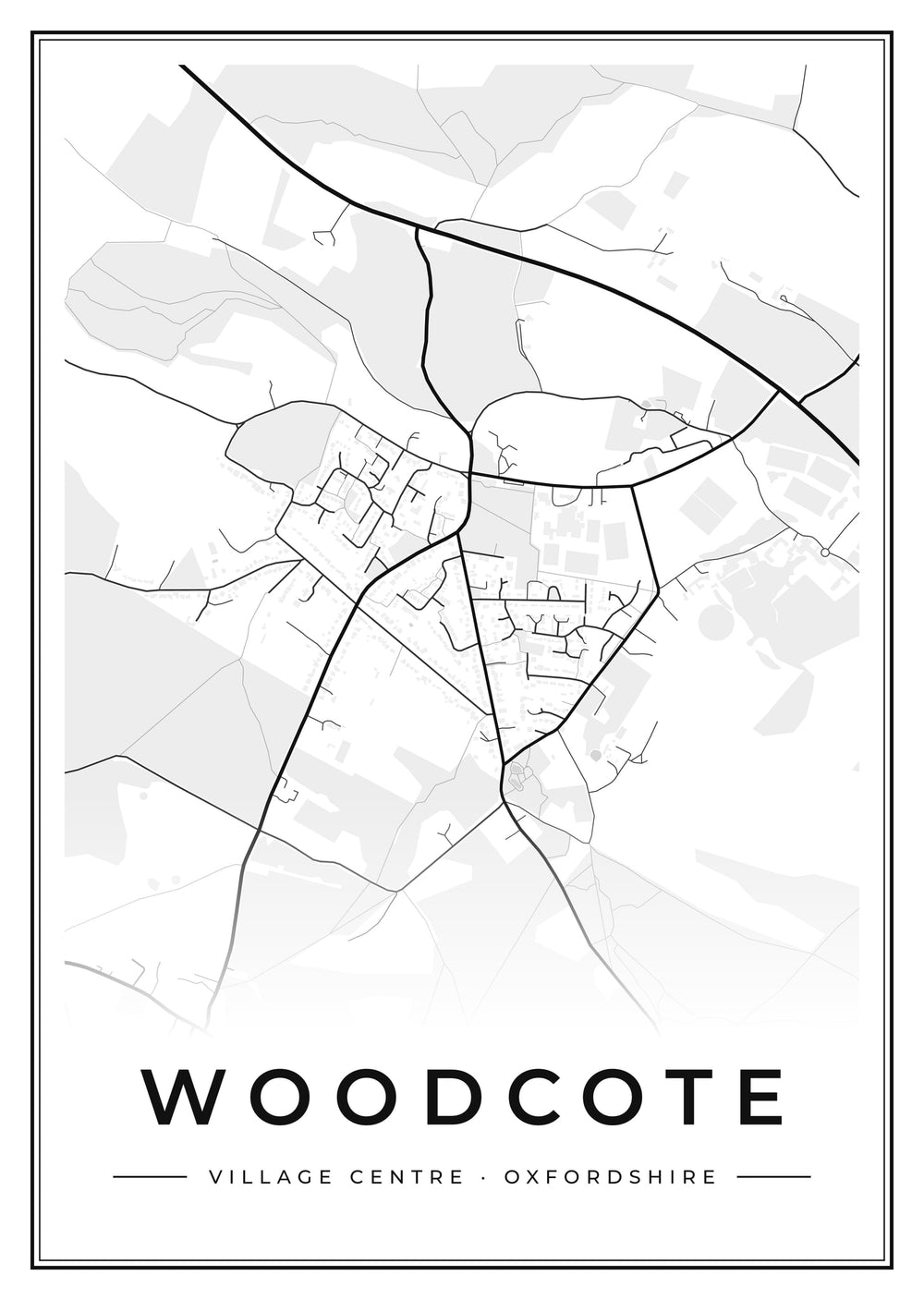 Woodcote Village Centre Street Map Poster