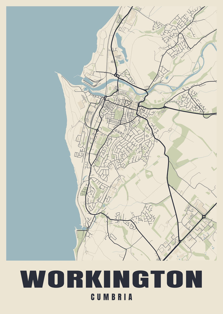 Workington Street Map Poster