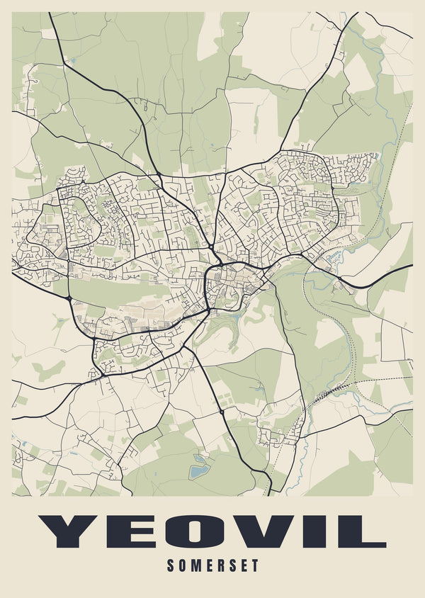 Yeovil Street Map Poster