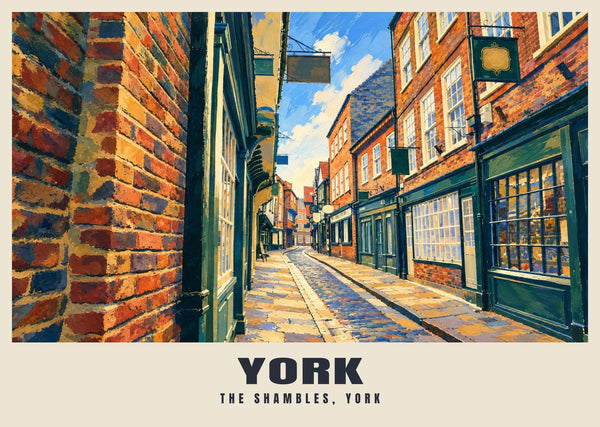 The Shambles, York Gouache Poster