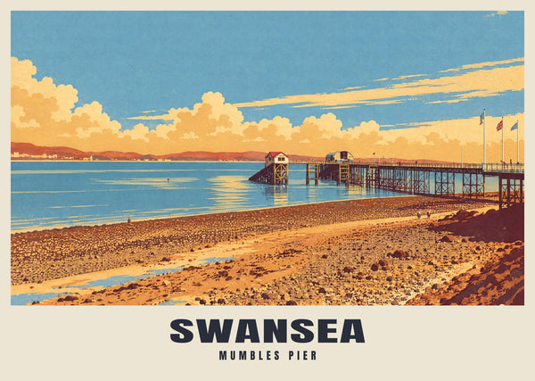 Poster Mumbles Pier, Swansea