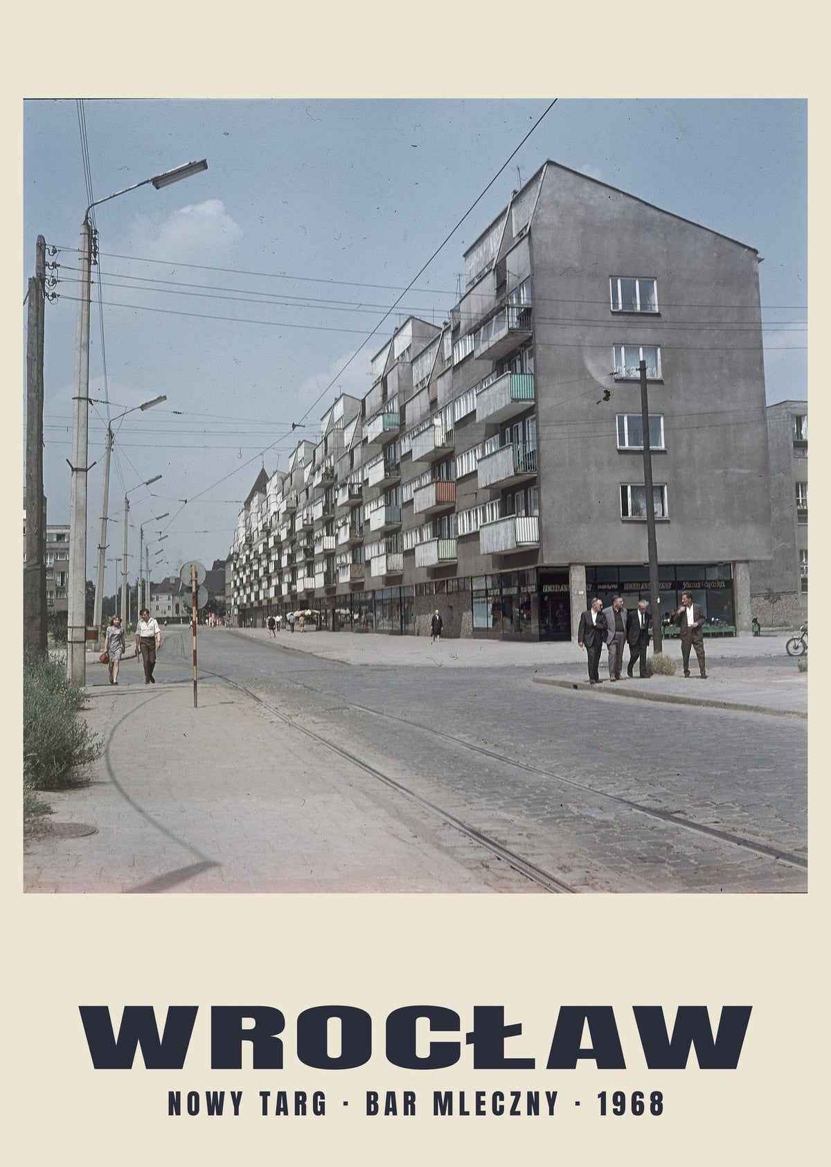Nowy Targ e il bar del latte, Wrocław — 1968 · Stampa fotografica storica