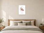 Dream Big — Teddy Sky Adventures Nursery Print at A2, as a poster, above a bed