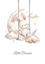 Little Dreamer — Sleepy Bunny Dreams Nursery Print