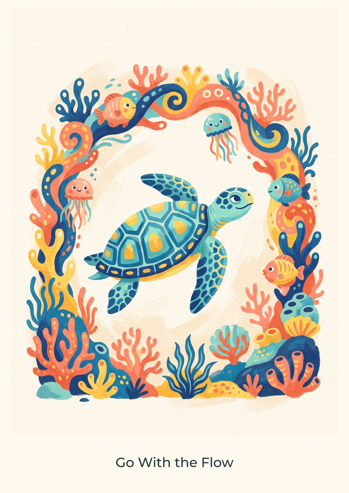 Go With the Flow — Coral Kingdom Children’s Art Print