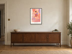 Move Your Way — Dance Studio Children’s Art Print at A2, in a black frame, above a sideboard
