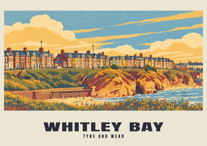 Whitley Bay — Kolejowy plakat w stylu retro