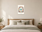 Dream Deep — Coral Kingdom Children’s Art Print at A2, as a poster, above a bed