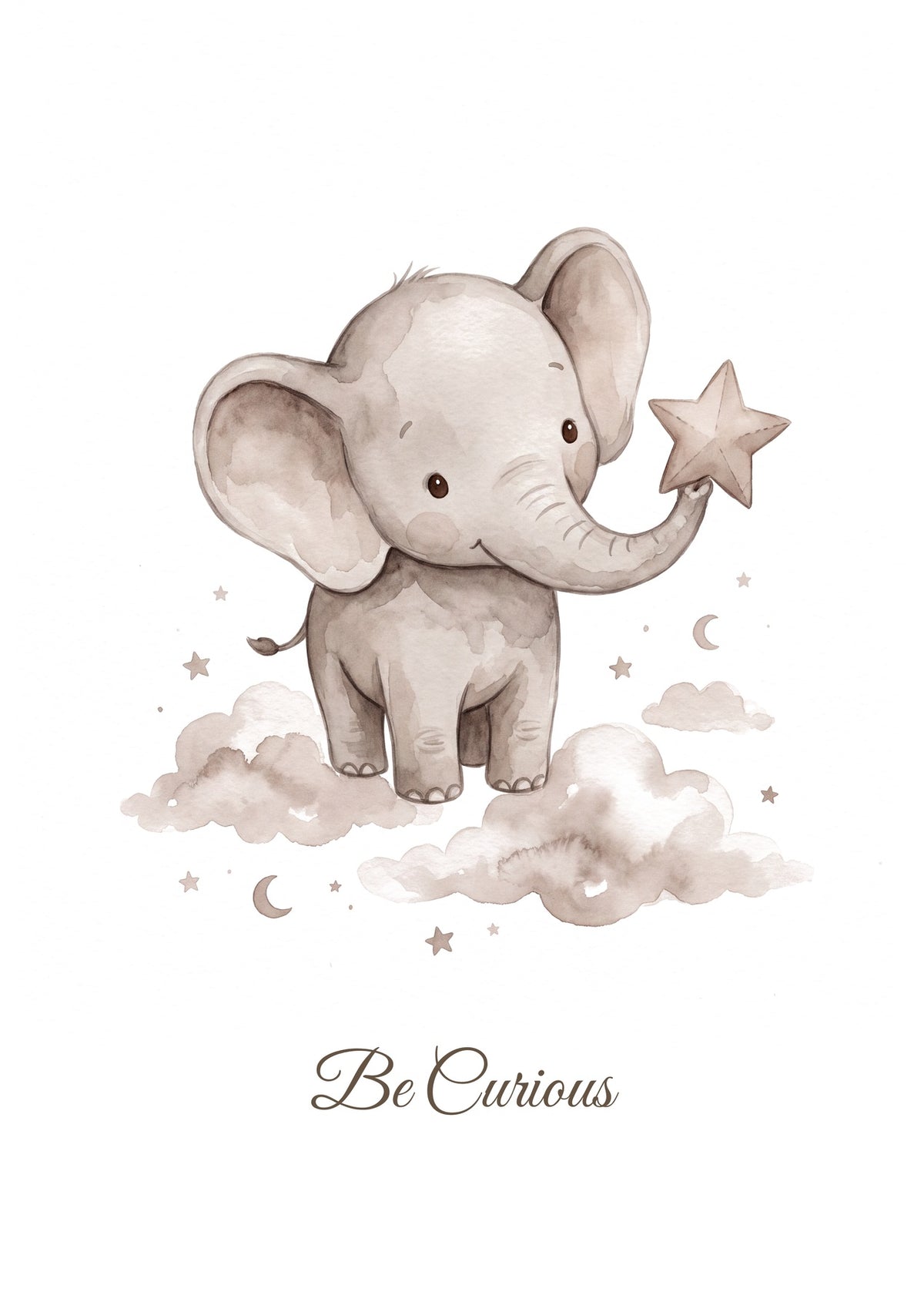 Be Curious — Elephant Little Wonders Nursery Print