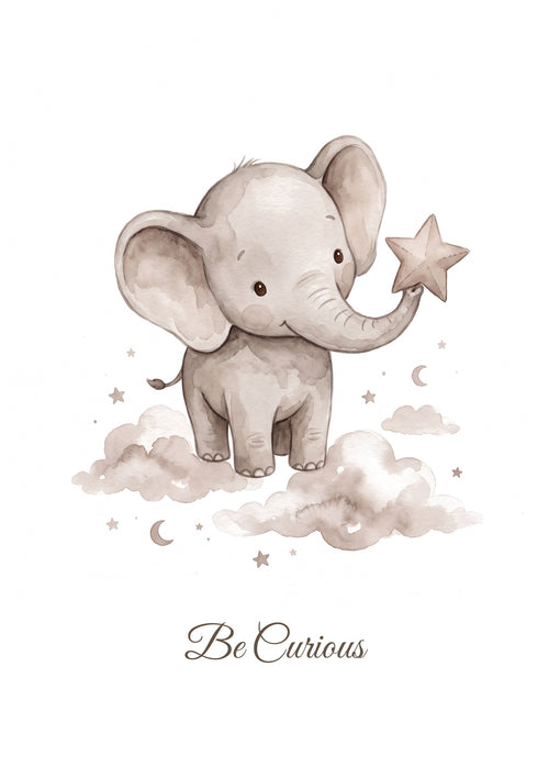 Be Curious — Elephant Little Wonders Nursery Print