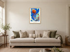 Take Your Shot — Court Club Children’s Art Print at A2, in a natural wood frame, in a sitting room