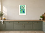 Play Your Way — Court Club Children’s Art Print at A2, in a white frame, in a kitchen