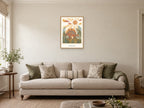 Big Adventures — Dinosaur Discovery Children’s Art Print at A2, in a natural wood frame, in a sitting room