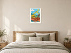 Build Big Dreams — Little Builders Children’s Art Print at A2, as a poster, above a bed