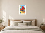 Make Something New — Little Builders Children’s Art Print at A2, as a poster, above a bed